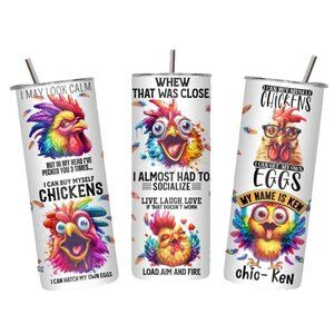 Funny Chicken Chickens 20oz Tumbler Insulated Travel Mug Cup Tumblr
